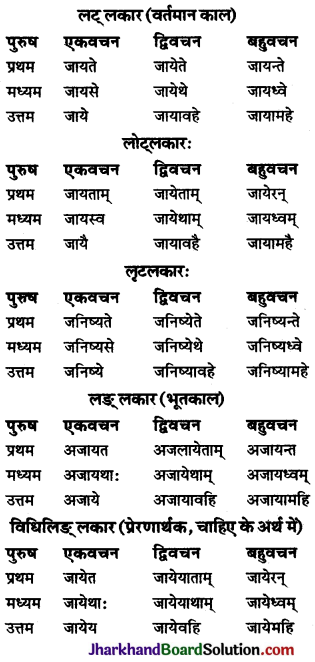 JAC Class 10 Sanskrit व्याकरणम् धातुरूप-प्रकरणम् 11
