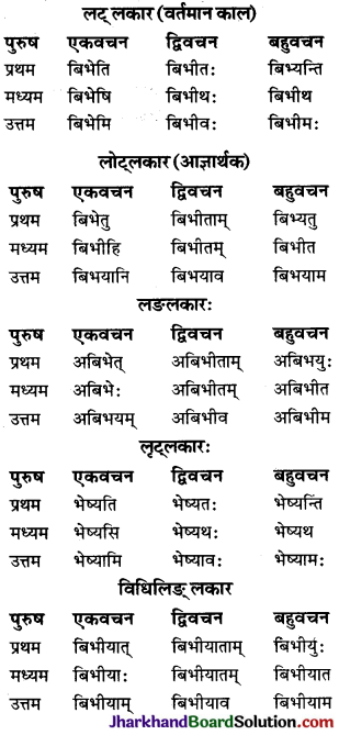 JAC Class 10 Sanskrit व्याकरणम् धातुरूप-प्रकरणम् 8