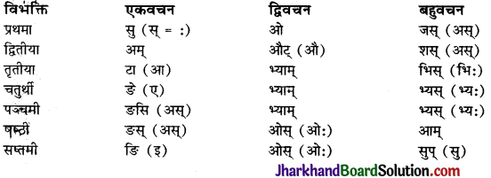JAC Class 10 Sanskrit व्याकरणम् शब्दरूप प्रकरणम् 1