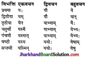 JAC Class 10 Sanskrit व्याकरणम् शब्दरूप प्रकरणम् 19