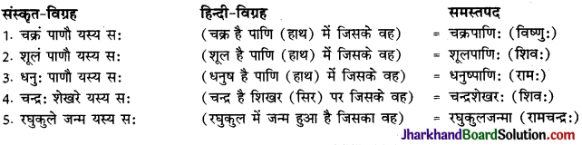 JAC Class 10 Sanskrit व्याकरणम् समास 16