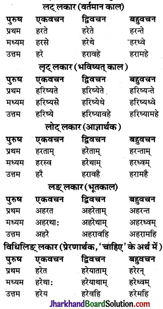 JAC Class 9 Sanskrit व्याकरणम् धातुरूप-प्रकरणम् 27
