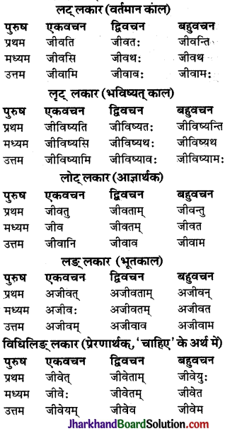 JAC Class 9 Sanskrit व्याकरणम् धातुरूप-प्रकरणम् 47