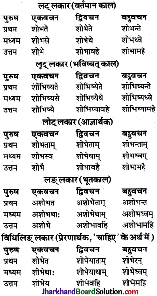 JAC Class 9 Sanskrit व्याकरणम् धातुरूप-प्रकरणम् 52