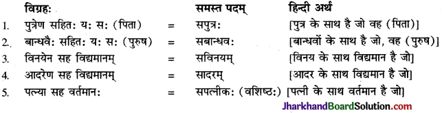 JAC Class 9 Sanskrit व्याकरणम् समास प्रकरणम् 15