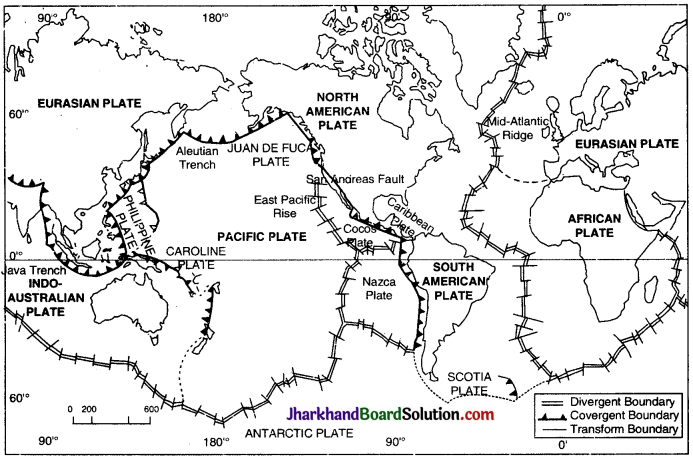 JAC Class 11 Geography Important Questions Chapter 4 महासागरों और महाद्वीपों का वितरण  3