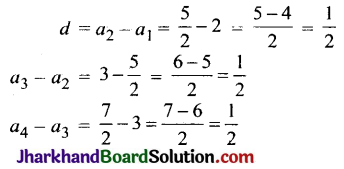 JAC Class 10 Maths Solutions Chapter 5 समांतर श्रेढ़ियाँ Ex 5.1 5