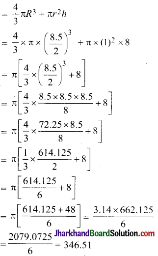 JAC Class 10 Maths Solutions Chapter 13 पृष्ठीय क्षेत्रफल एवं आयतन Ex 13.2 - 12