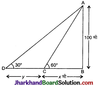 JAC Class 10 Maths Important Questions Chapter 9 त्रिकोणमिति का अनुप्रयोग 11