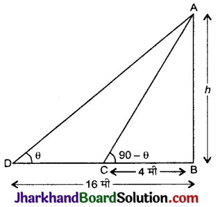 JAC Class 10 Maths Important Questions Chapter 9 त्रिकोणमिति का अनुप्रयोग 12