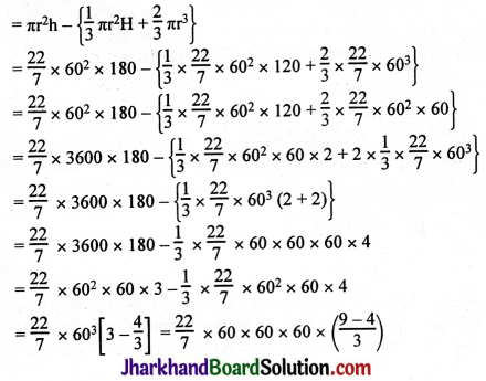 JAC Class 10 Maths Solutions Chapter 13 Surface Areas and Volumes Ex 13.2 13