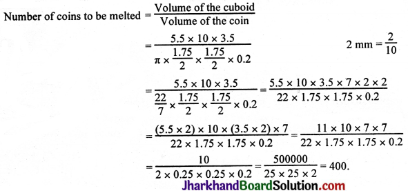 JAC Class 10 Maths Solutions Chapter 13 Surface Areas and Volumes Ex 13.3 8